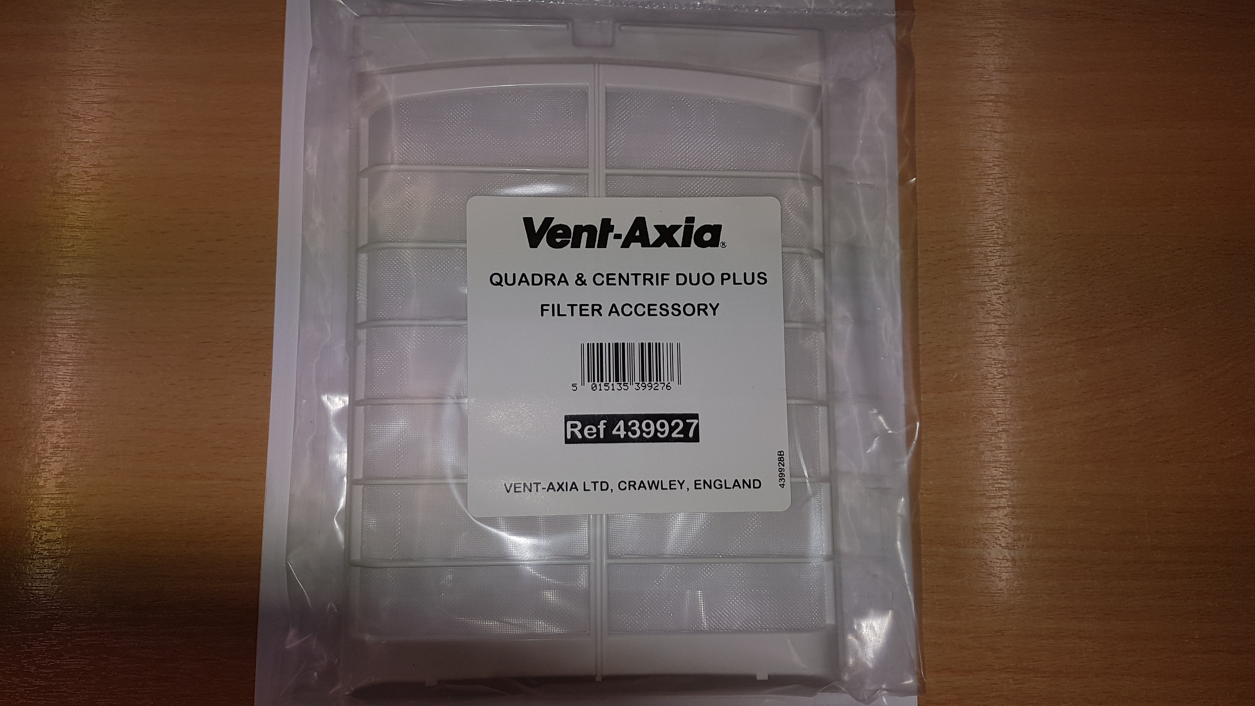 Vent-Axia 439927 Quandra & Centrif Dup Lus Filter Accessory